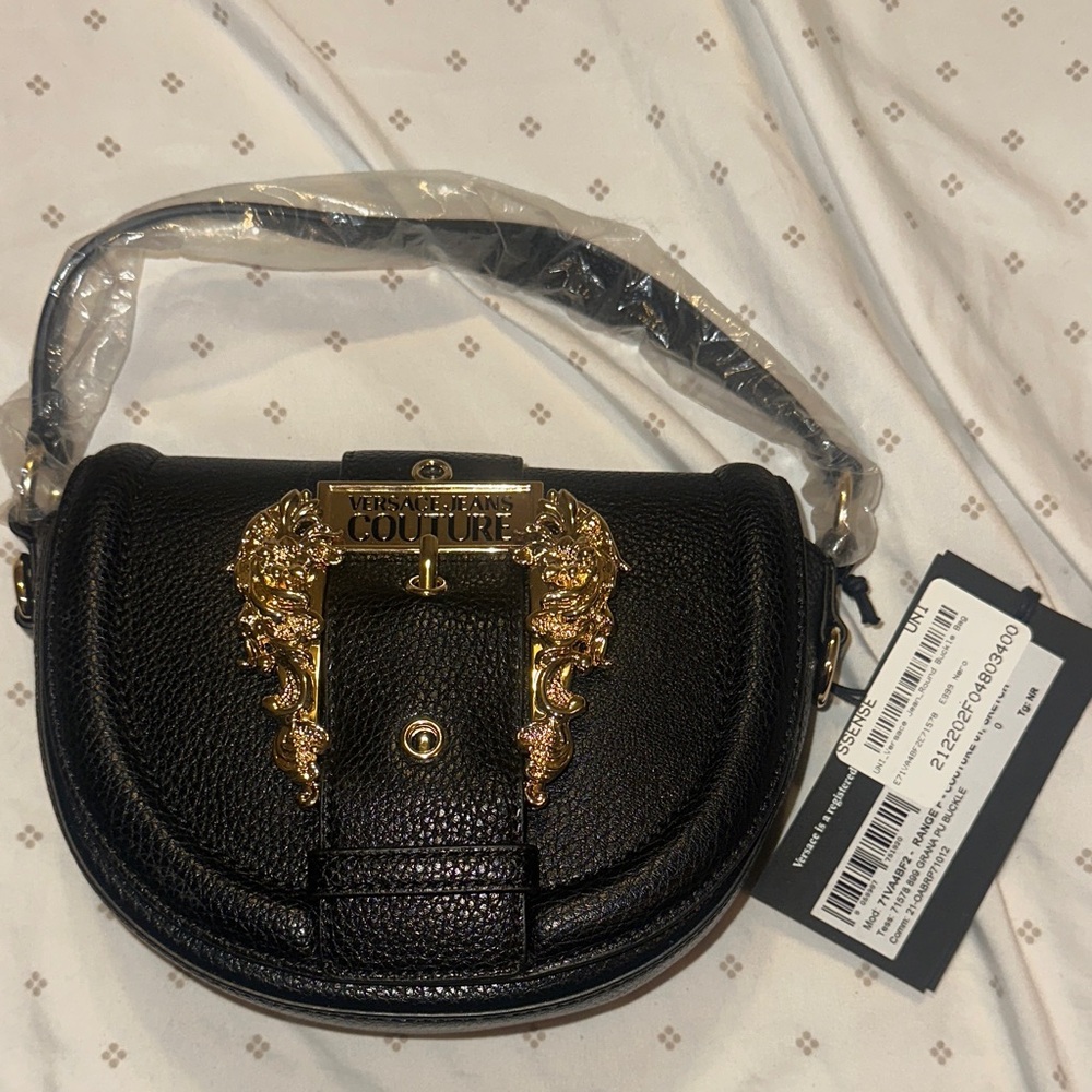 Versace Jeans Collection Black Crossbody with Gold Details